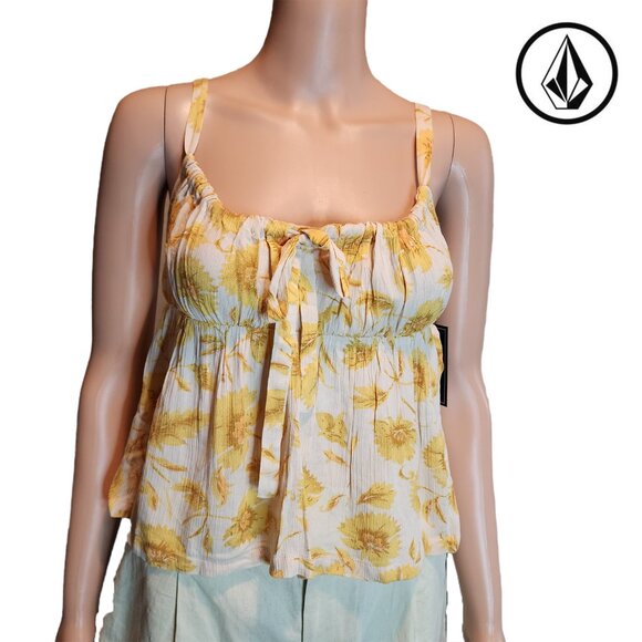 Volcom Stone Of Biscay Cami NWT Yellow XS - Picture 1 of 9